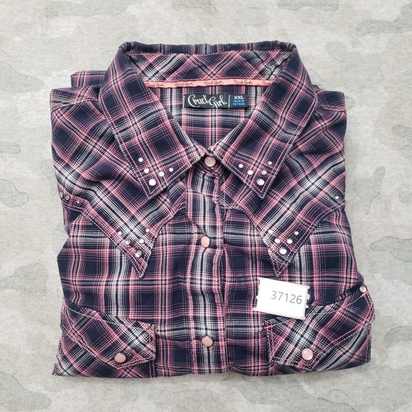 Cruel Girl Top Womens‎ 2XL Pink Pockets Pearl Snap Long Sleeve - Picture 11 of 11